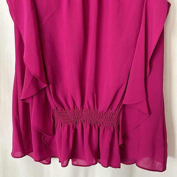Nicole by Nicole Miller Wispy Fuchsia  Sleeveless Shirt Blouse Top **Size M** - Picture 4 of 5